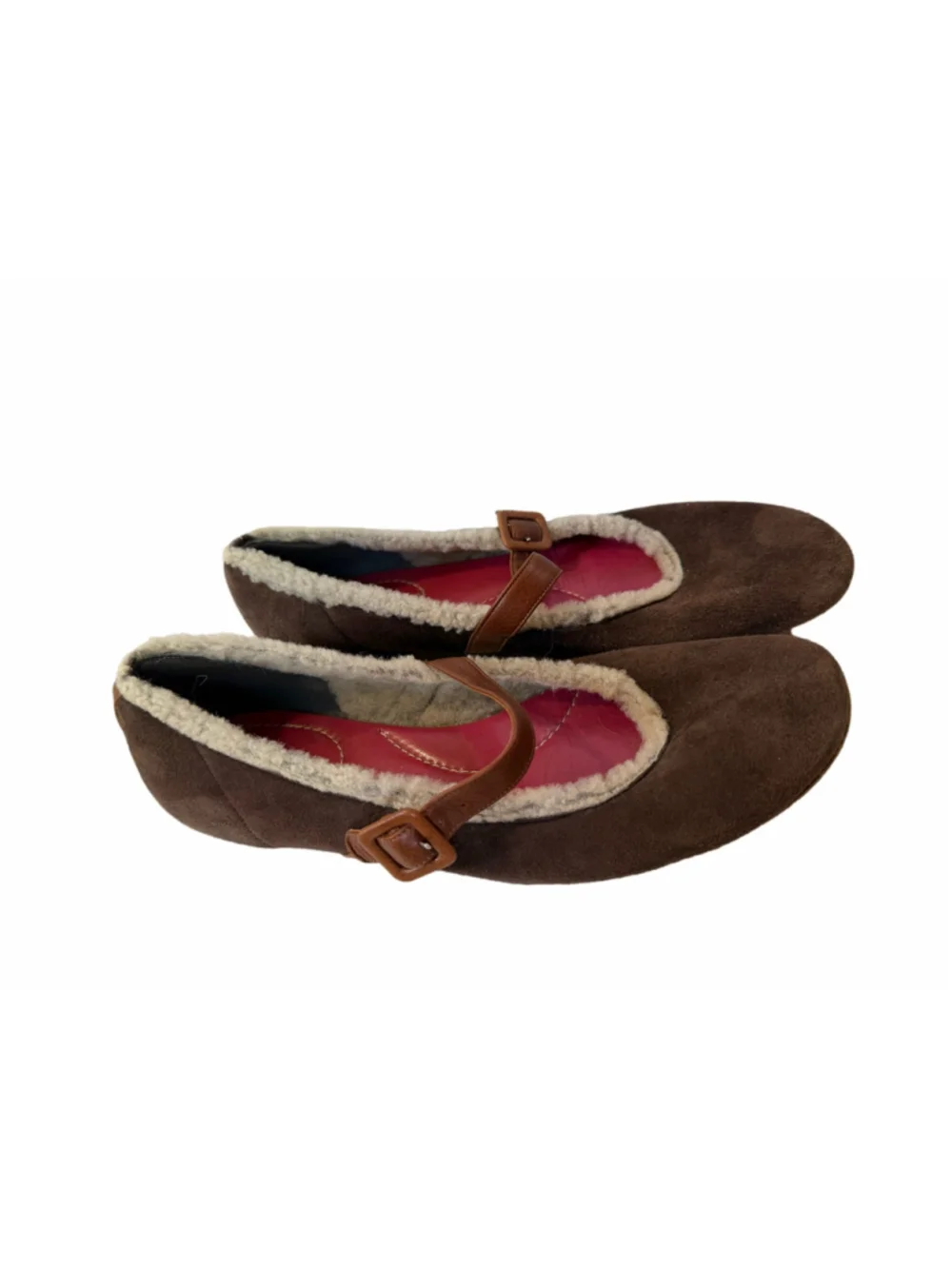 Kate Spade Brown Suede Shearling Lined Mary Jane Shoes Women’s Size 7.5 Ital